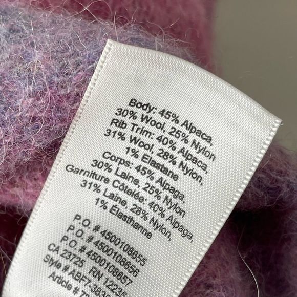 Aritzia Wilfred Free multicoloured alpaca/wool extremely cropped sweater - Picture 6 of 11